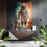 Astronaut Brushed Aluminum Dibond Wall Art.